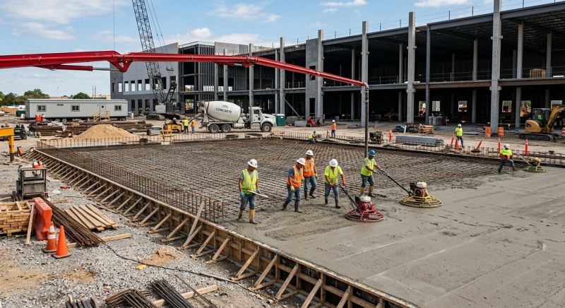 Commercial Slab Construction in Gaston County, NC